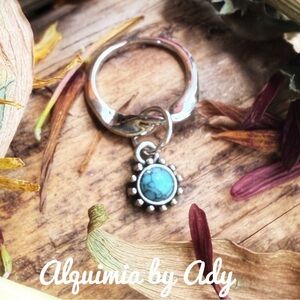 Alquimia Silver pinky Ring with Turquoise Charm